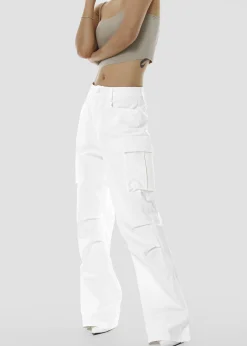 The Frankie Shop Valo Cargo Pants White Hot
