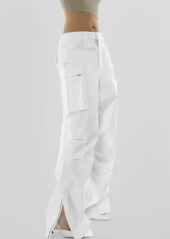 The Frankie Shop Valo Cargo Pants White Hot