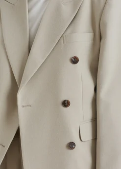 The Frankie Shop Vance Double Breasted Blazer Beige Best