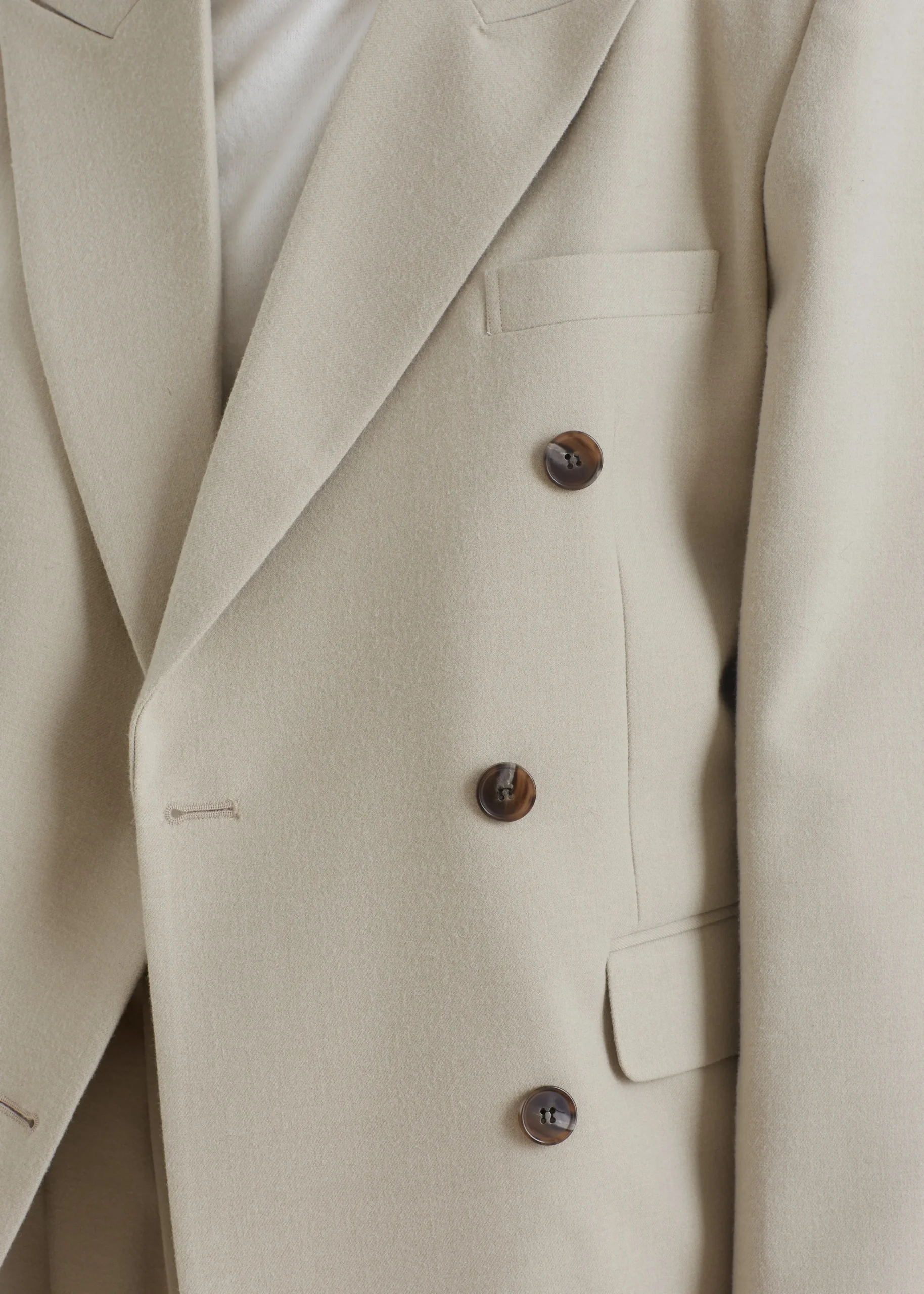 The Frankie Shop Vance Double Breasted Blazer Beige Best
