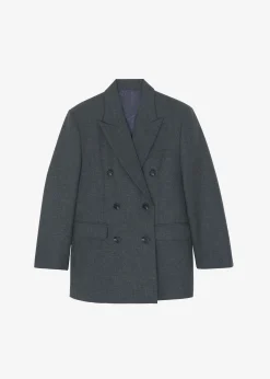 The Frankie Shop Vance Double Breasted Blazer Charcoal Sale
