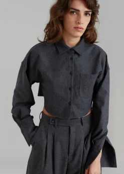 The Frankie Shop Vance Pants Charcoal Online