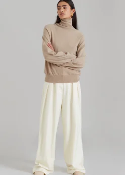 The Frankie Shop Variel Turtleneck Sweater Taupe