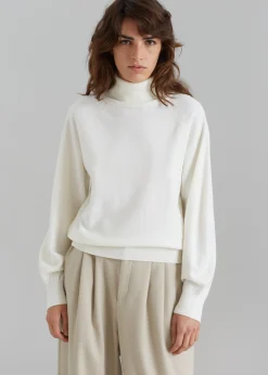 The Frankie Shop Variel Turtleneck Sweater Cream Outlet