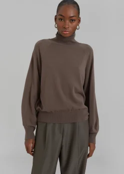 The Frankie Shop Variel Turtleneck Sweater Brown Discount