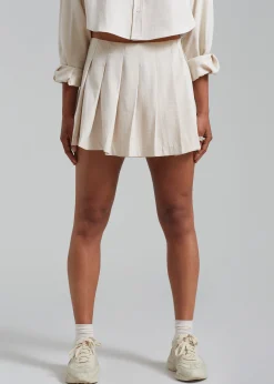 The Frankie Shop Venus Pleated Skirt Beige Hot