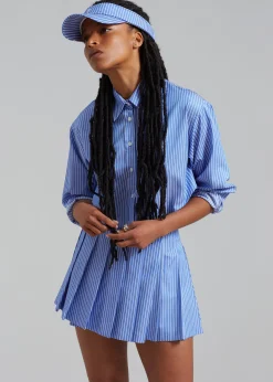 The Frankie Shop Venus Pleated Skirt White Stripe New