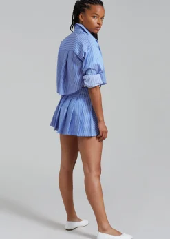 The Frankie Shop Venus Pleated Skirt White Stripe New