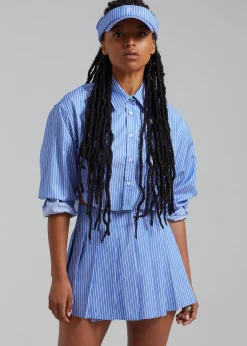 The Frankie Shop Venus Pleated Skirt White Stripe New