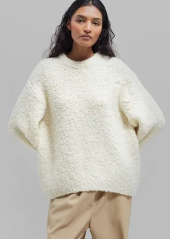 The Frankie Shop Vilo Boucle Sweater Cream Hot
