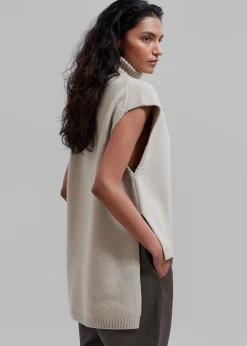 The Frankie Shop Vira Sleeveless Knit Turtleneck Oat Online