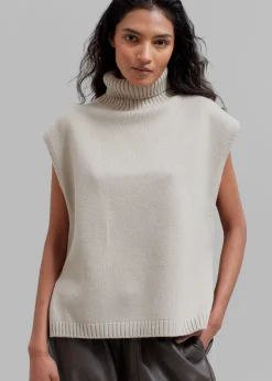 The Frankie Shop Vira Sleeveless Knit Turtleneck Oat Online