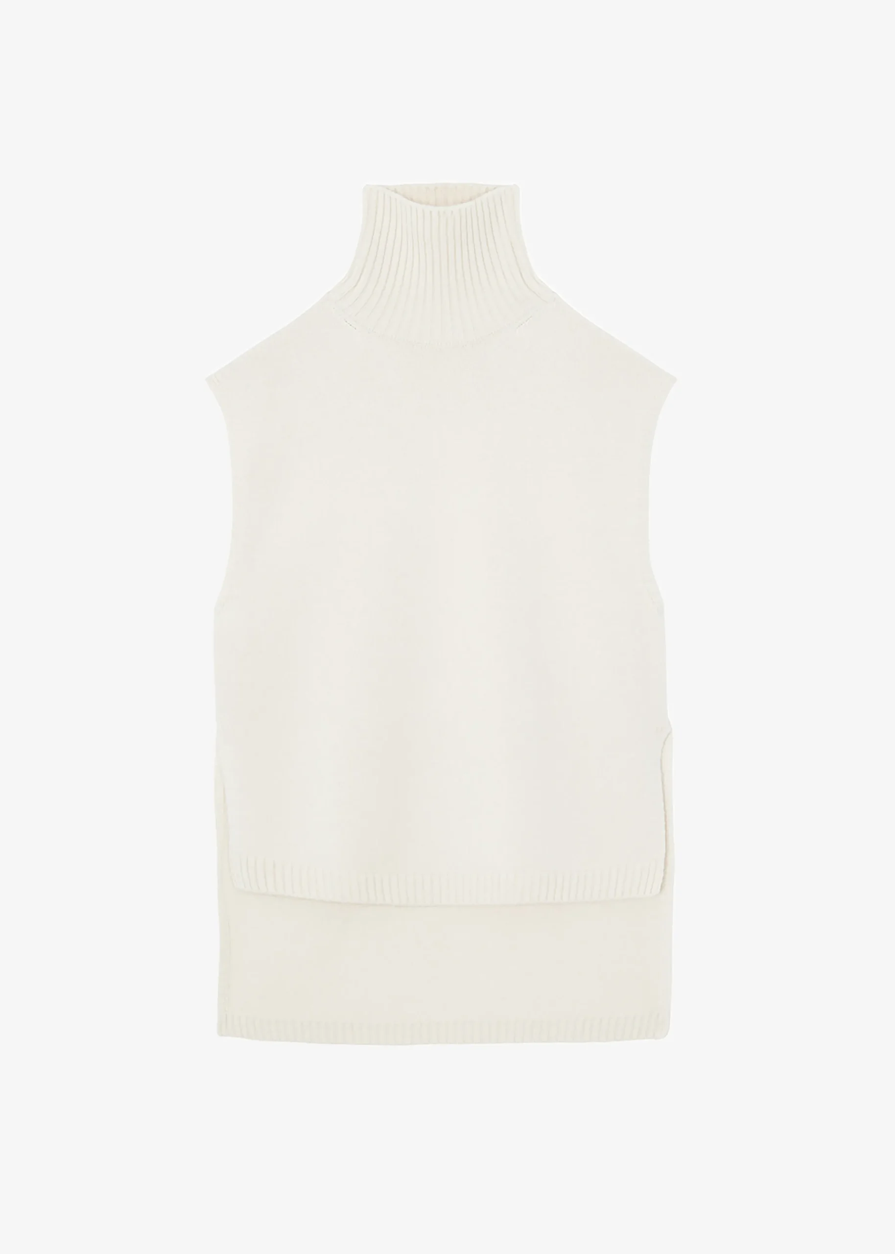 The Frankie Shop Vira Sleeveless Knit Turtleneck Cream