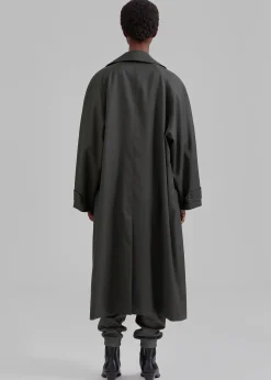 The Frankie Shop Willow Trench Coat Dark Olive Outlet