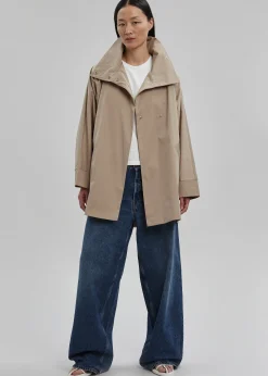 The Frankie Shop Yviche Poncho Jacket Camel New