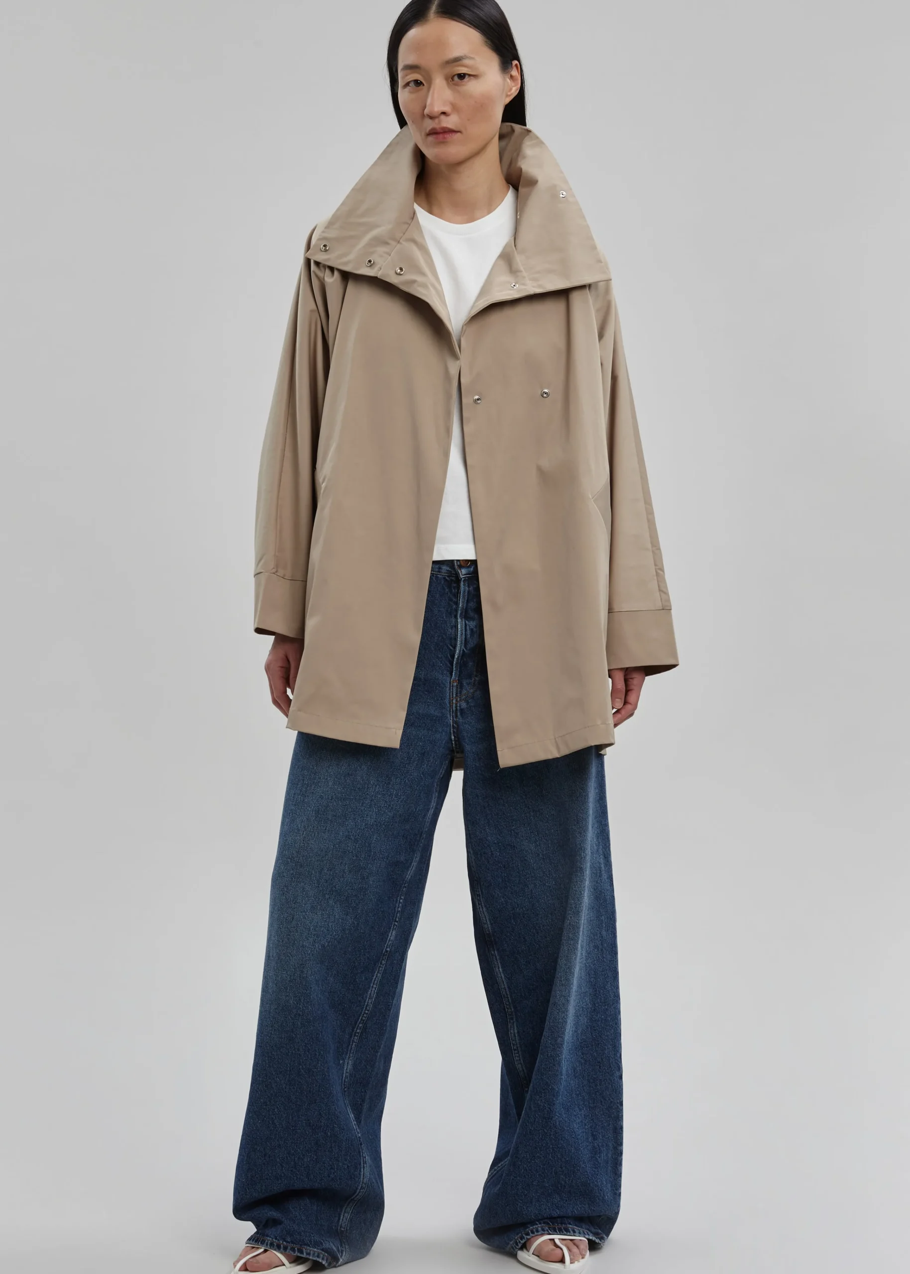 The Frankie Shop Yviche Poncho Jacket Camel New