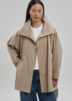 The Frankie Shop Yviche Poncho Jacket Camel New