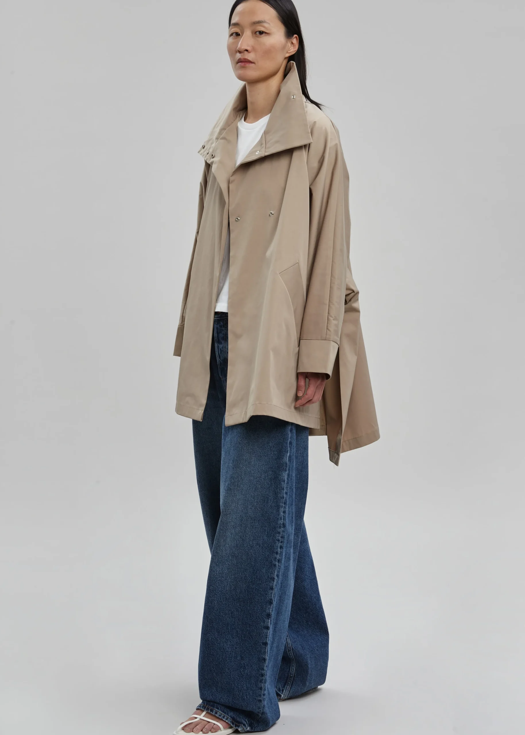 The Frankie Shop Yviche Poncho Jacket Camel New
