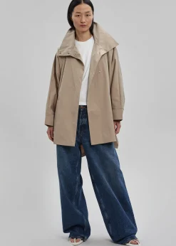 The Frankie Shop Yviche Poncho Jacket Camel New