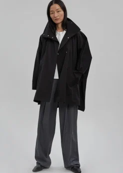 The Frankie Shop Yviche Poncho Jacket Black Outlet