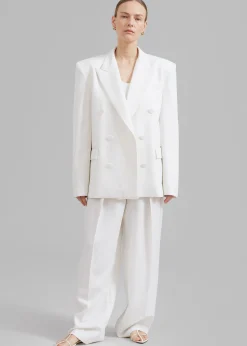 The Frankie Shop Zia Covered Buttons Blazer White Discount
