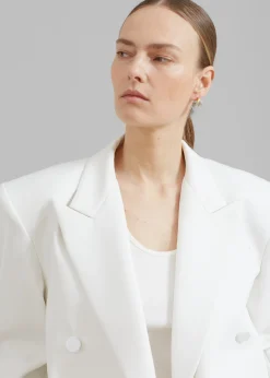 The Frankie Shop Zia Covered Buttons Blazer White Discount