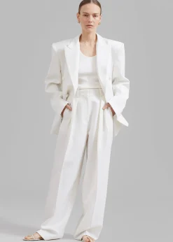 The Frankie Shop Zia Covered Buttons Blazer White Discount