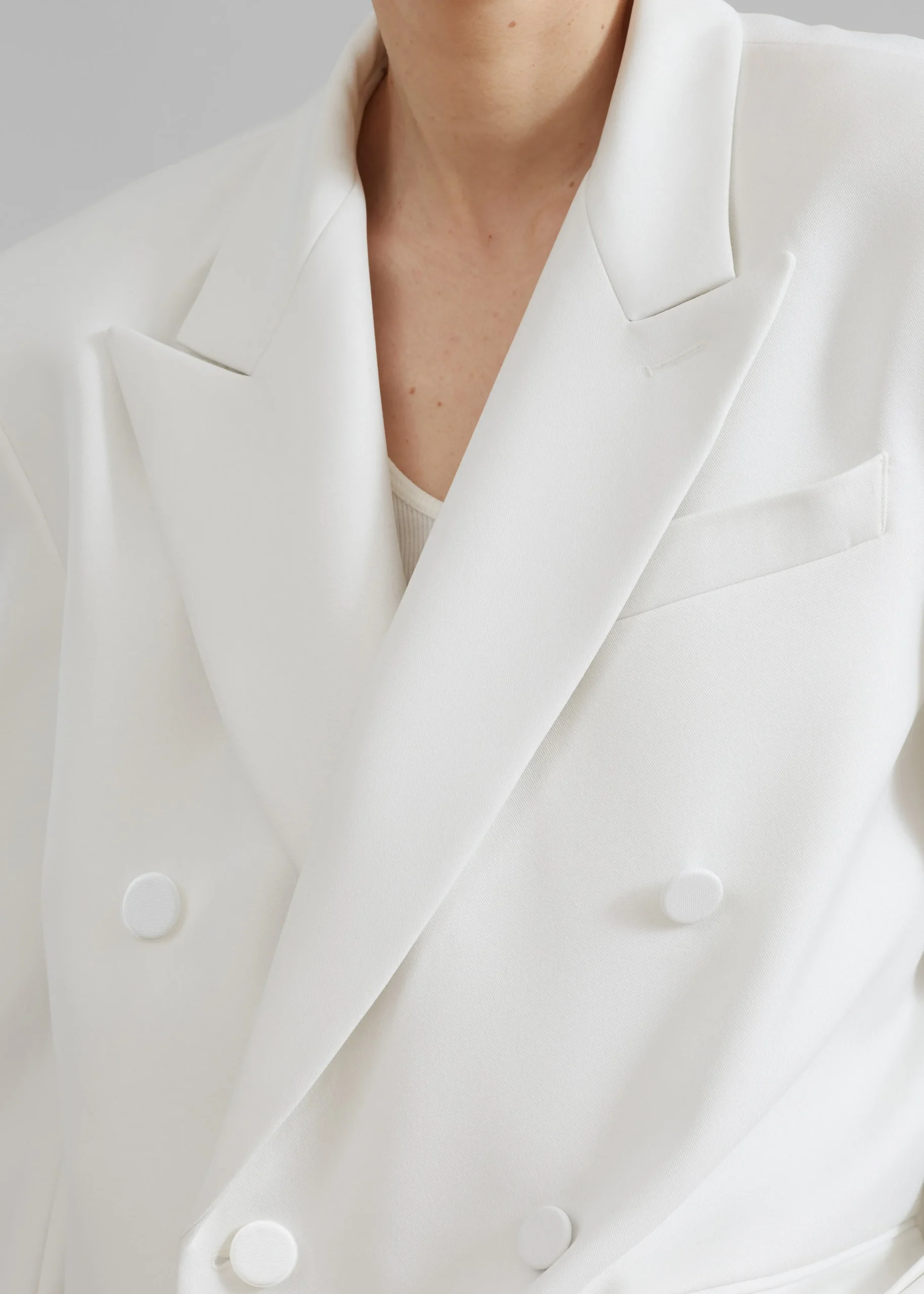 The Frankie Shop Zia Covered Buttons Blazer White Discount