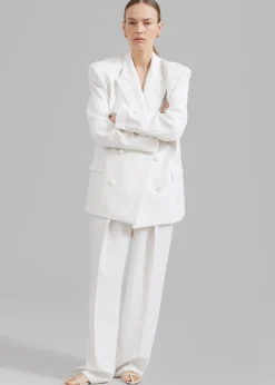 The Frankie Shop Zia Covered Buttons Blazer White Discount