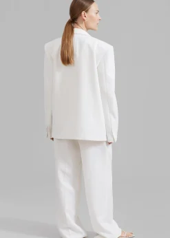 The Frankie Shop Zia Covered Buttons Blazer White Discount