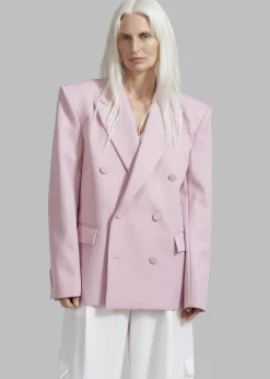 The Frankie Shop Zia Covered Buttons Blazer Pink Clearance
