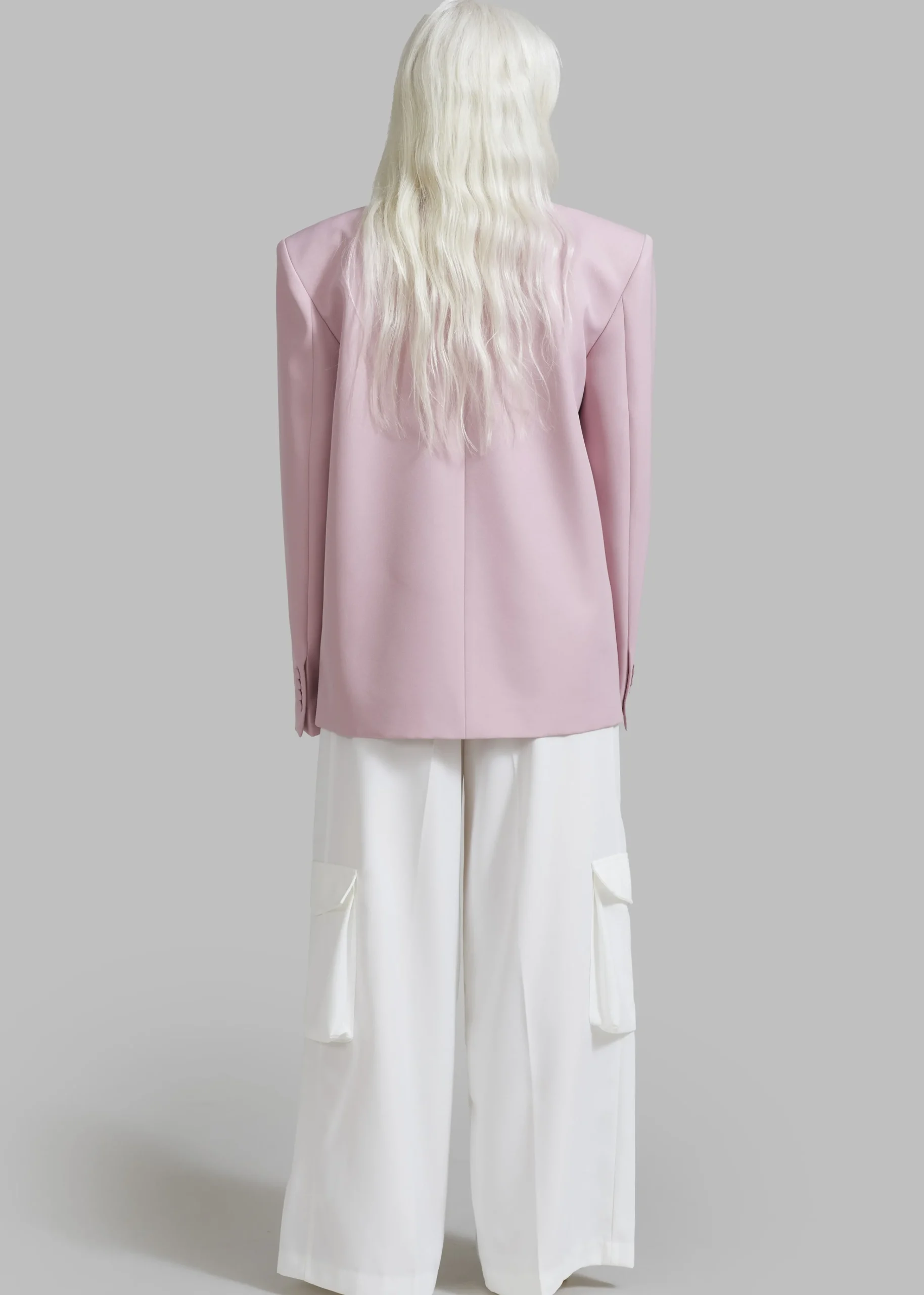 The Frankie Shop Zia Covered Buttons Blazer Pink Clearance