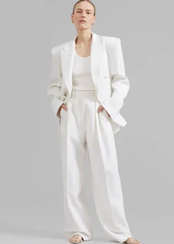 The Frankie Shop Zia Pintuck Trousers White Outlet