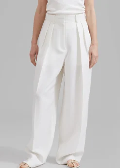 The Frankie Shop Zia Pintuck Trousers White Outlet